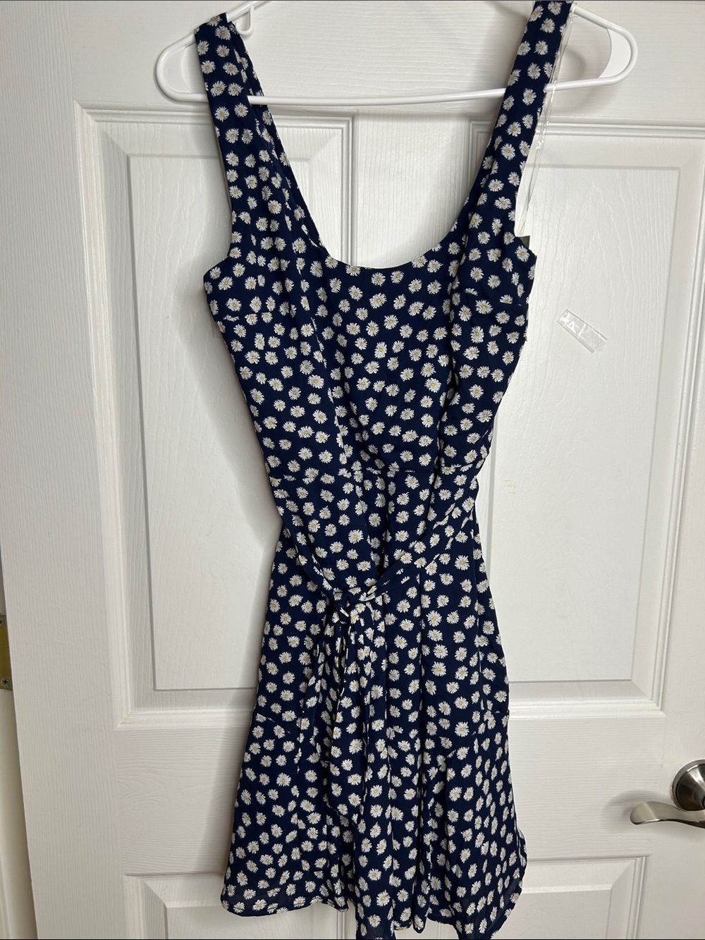 Navy Floral Tie-Back Mini Dress